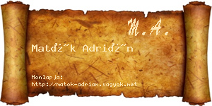 Matók Adrián névjegykártya