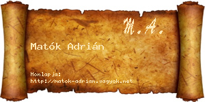 Matók Adrián névjegykártya